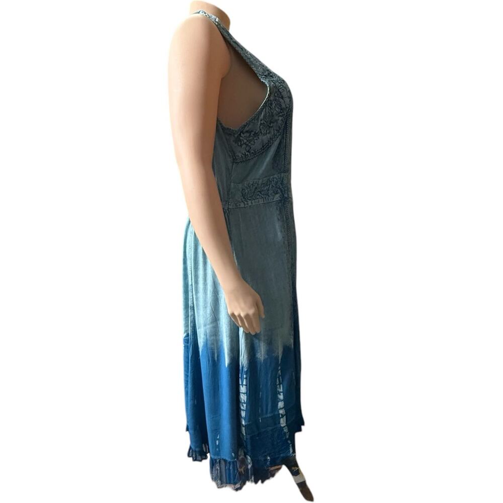 Seventh Avenue Boho Tank Summer Dress Size 3X in Teal Green - Picture 3 of 11